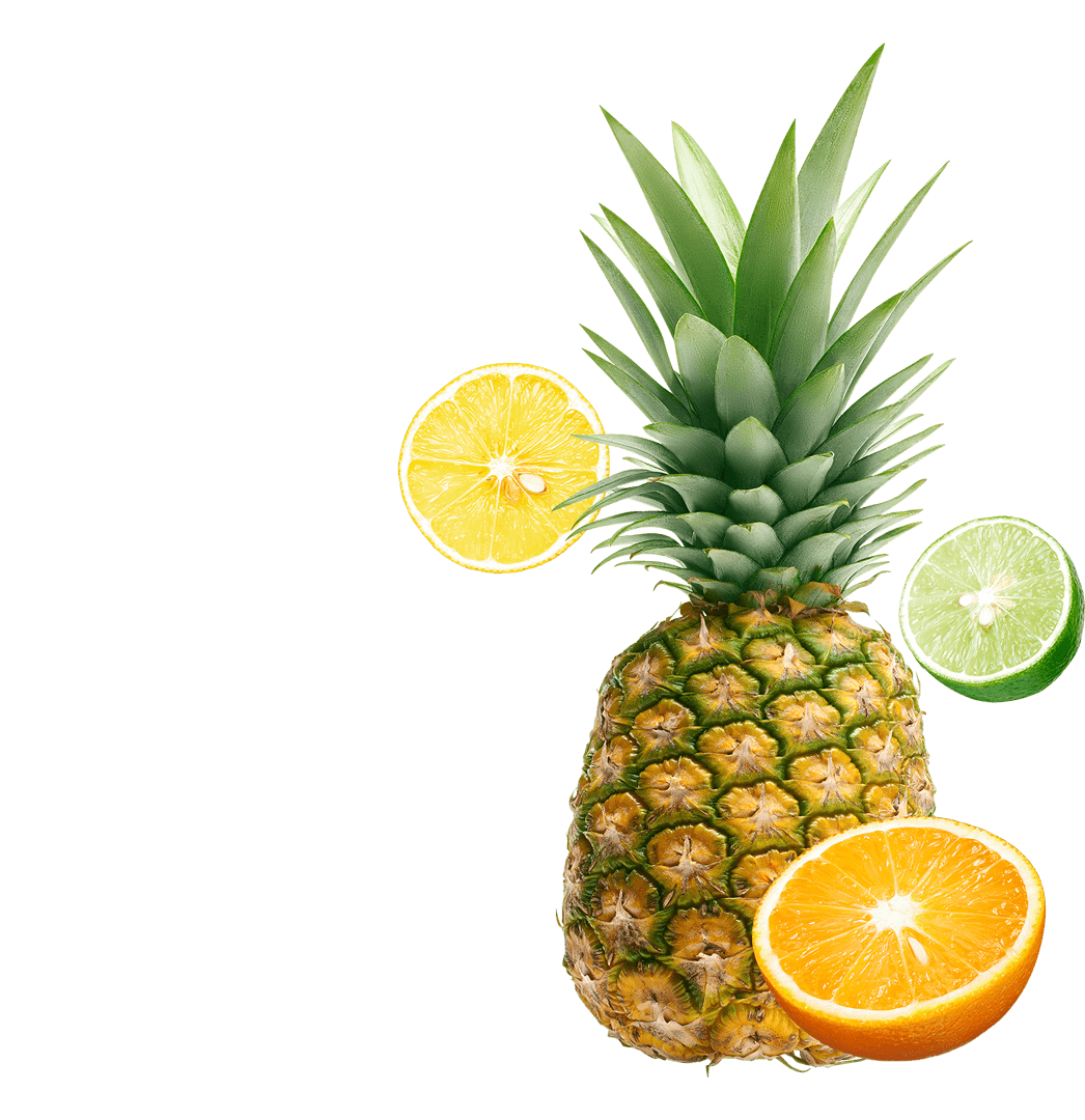 Pineapple, orange, lemon and lime